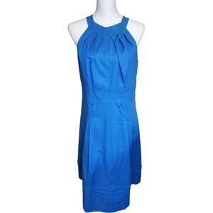 LOFT Pleated Dress Royal‎ Blue Size 8